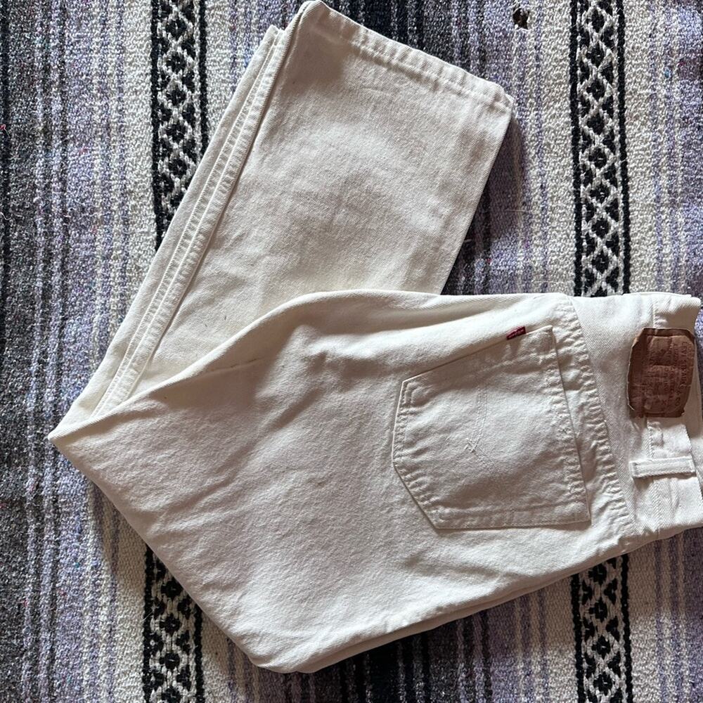 vintage • levi's 501 button fly painter pants denim white jeans canvas set of 2 - Picture 15 of 15